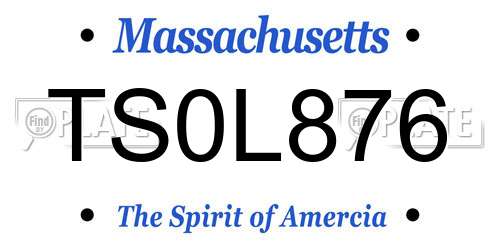 TS0L876 Massachusetts License Plate