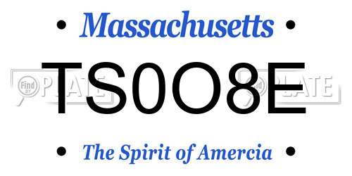 TS0O8E Massachusetts License Plate