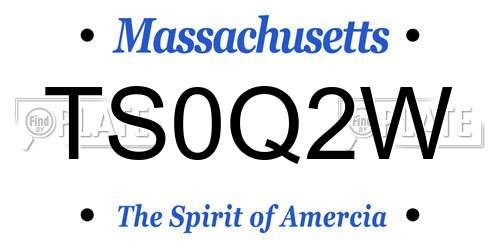 TS0Q2W Massachusetts License Plate