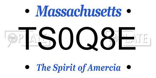 TS0Q8E Massachusetts License Plate