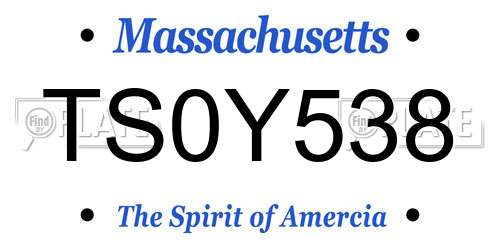 TS0Y538 Massachusetts License Plate