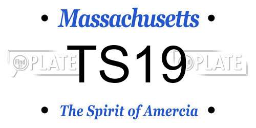 TS19 Massachusetts License Plate