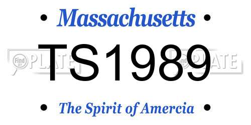 TS1989 Massachusetts License Plate