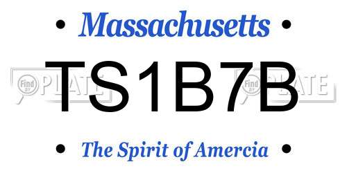 TS1B7B Massachusetts License Plate