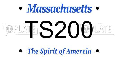 TS200 Massachusetts License Plate