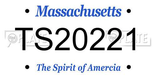 TS20221 Massachusetts License Plate