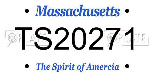 TS20271 Massachusetts License Plate