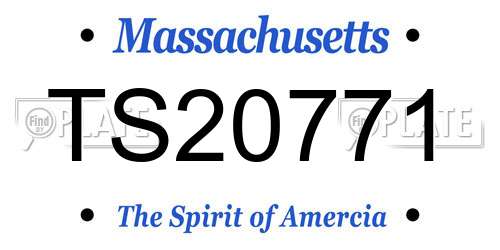 TS20771 Massachusetts License Plate