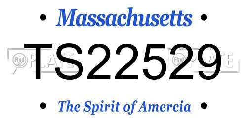 TS22529 Massachusetts License Plate