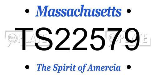 TS22579 Massachusetts License Plate