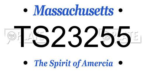 TS23255 Massachusetts License Plate