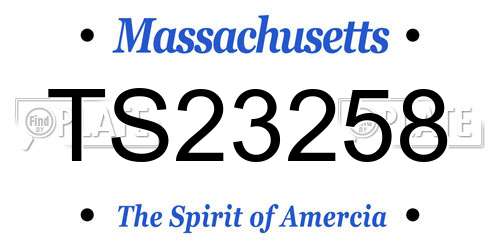 TS23258 Massachusetts License Plate