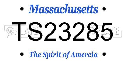 TS23285 Massachusetts License Plate
