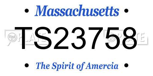 TS23758 Massachusetts License Plate