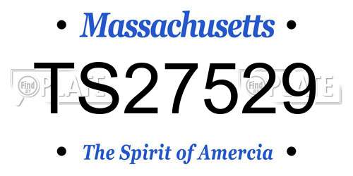 TS27529 Massachusetts License Plate