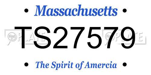 TS27579 Massachusetts License Plate