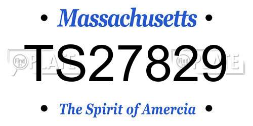 TS27829 Massachusetts License Plate