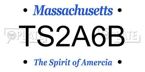 TS2A6B Massachusetts License Plate
