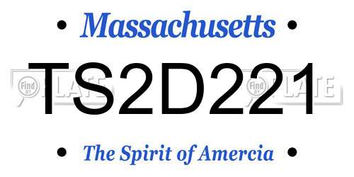 TS2D221 Massachusetts License Plate