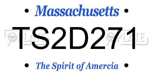 TS2D271 Massachusetts License Plate