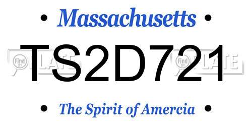 TS2D721 Massachusetts License Plate