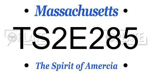 TS2E285 Massachusetts License Plate