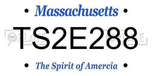 TS2E288 Massachusetts License Plate
