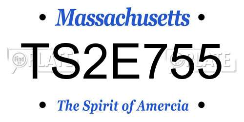 TS2E755 Massachusetts License Plate