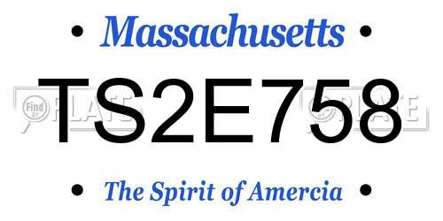 TS2E758 Massachusetts License Plate