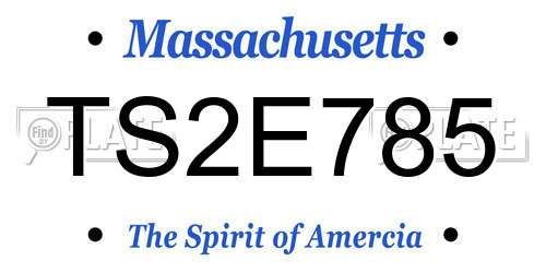 TS2E785 Massachusetts License Plate