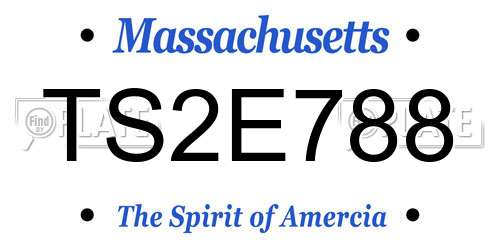 TS2E788 Massachusetts License Plate