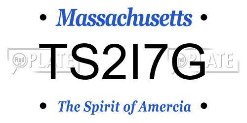 TS2I7G Massachusetts License Plate