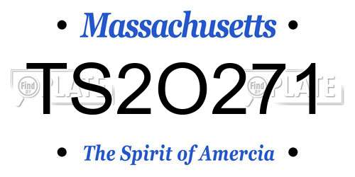 TS2O271 Massachusetts License Plate