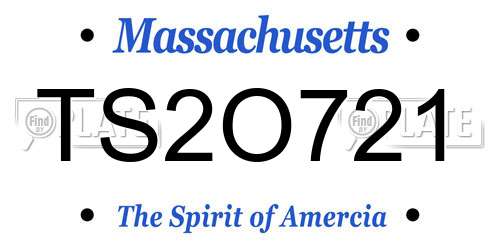 TS2O721 Massachusetts License Plate