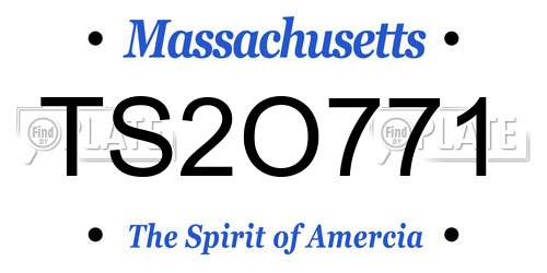 TS2O771 Massachusetts License Plate