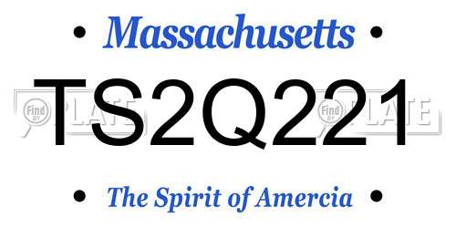 TS2Q221 Massachusetts License Plate