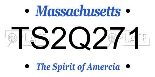TS2Q271 Massachusetts License Plate