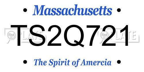 TS2Q721 Massachusetts License Plate