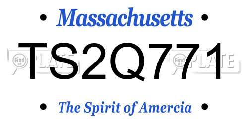 TS2Q771 Massachusetts License Plate