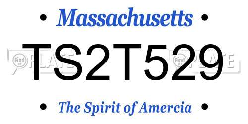 TS2T529 Massachusetts License Plate