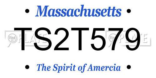 TS2T579 Massachusetts License Plate