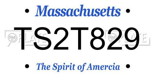 TS2T829 Massachusetts License Plate