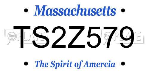 TS2Z579 Massachusetts License Plate