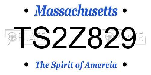 TS2Z829 Massachusetts License Plate