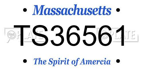 TS36561 Massachusetts License Plate