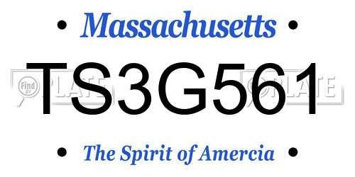 TS3G561 Massachusetts License Plate
