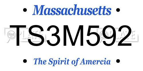 TS3M592 Massachusetts License Plate