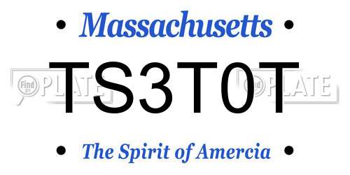 TS3T0T Massachusetts License Plate