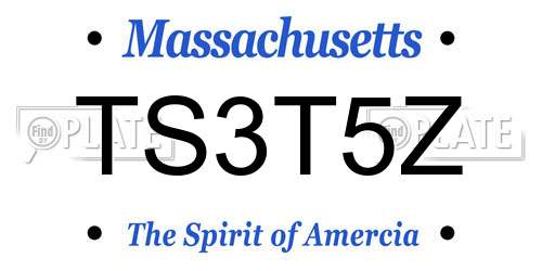 TS3T5Z Massachusetts License Plate