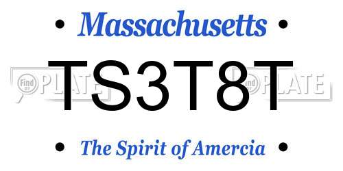 TS3T8T Massachusetts License Plate